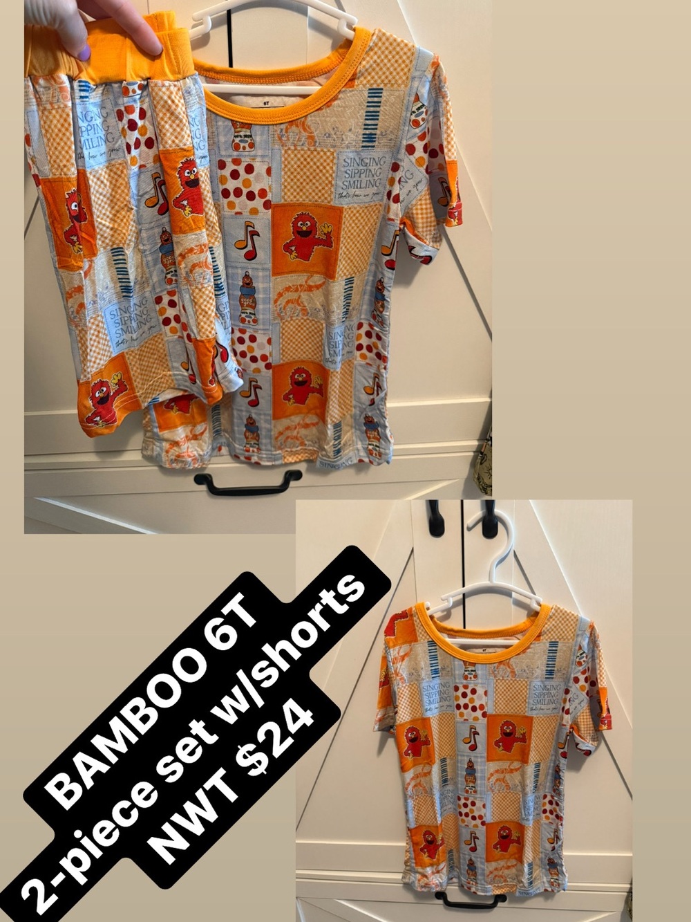 BAMBOO 2-piece set with Ms. Rachel’s red friend print
